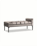 Banc de salon en velours avec structure en métal - 100 x 40 x 45cm