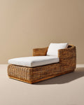 Chaise longue d'extérieur en résine tressée - 180 x 70 x 80cm