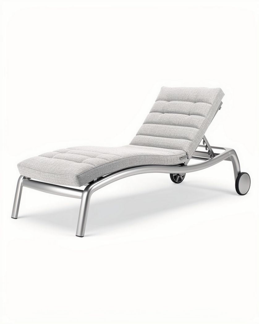 Chaise longue en aluminium pour espaces extérieurs - 200 x 70 x 30cm