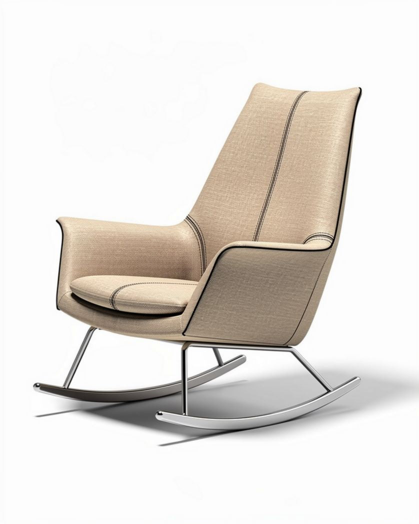 Fauteuil à rocking chair pour salon en tissu - 70 x 70 x 100cm