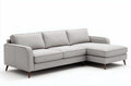Canapé d'angle pour salon en tissu gris - 240 x 90 x 85cm