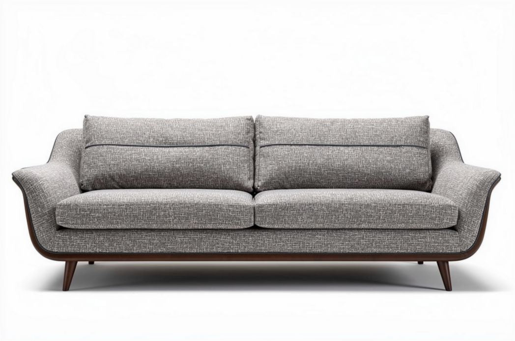 Canapé moderne en tissu gris pour salon - 200 x 90 x 85cm